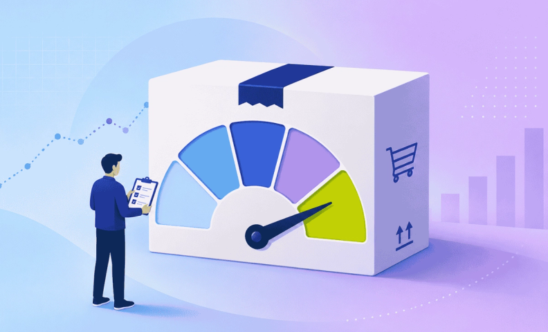Ecommerce Performance Gauge Illustration