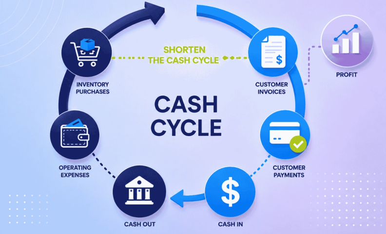 Cash flow management cycle for ecommerce businesses