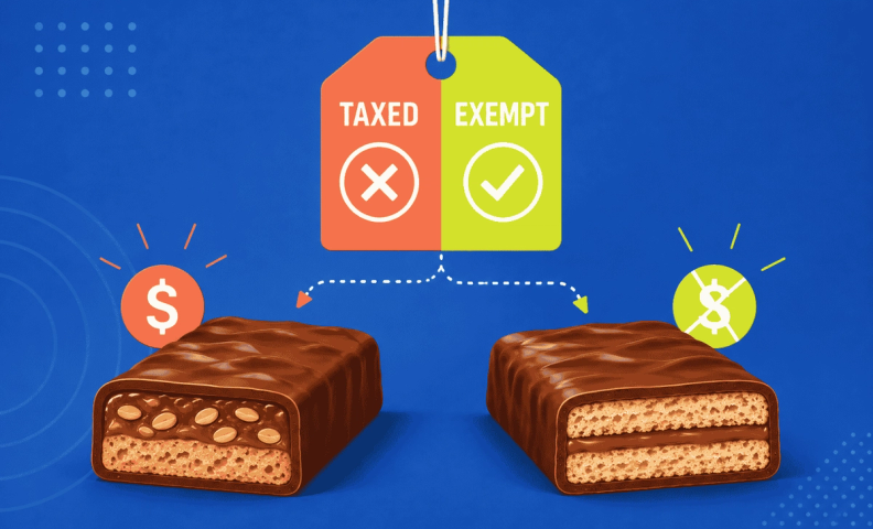 Taxed or exempt chocolate bars